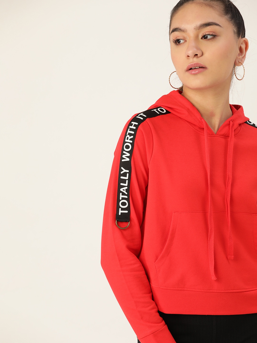 

DressBerry Women Red Hooded Sweatshirt