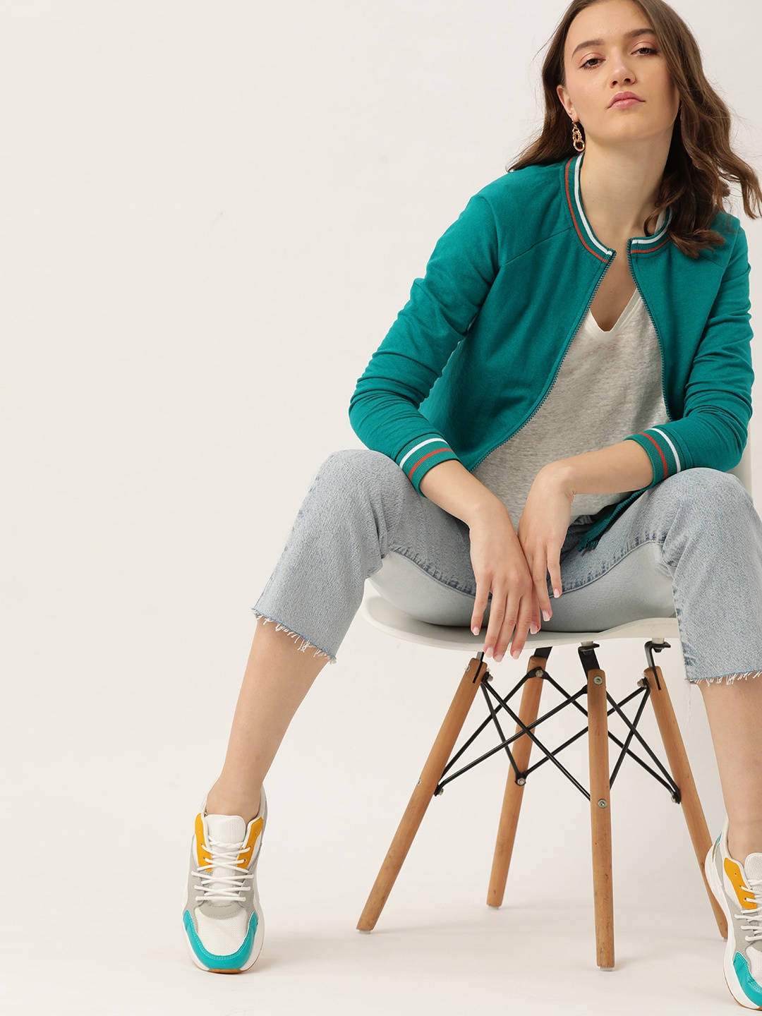 

DressBerry Women Green Solid Sweatshirt