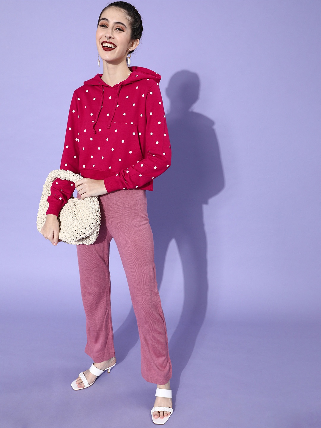 

DressBerry Women Gorgeous Red Geometric Polka Dotted Sweatshirt