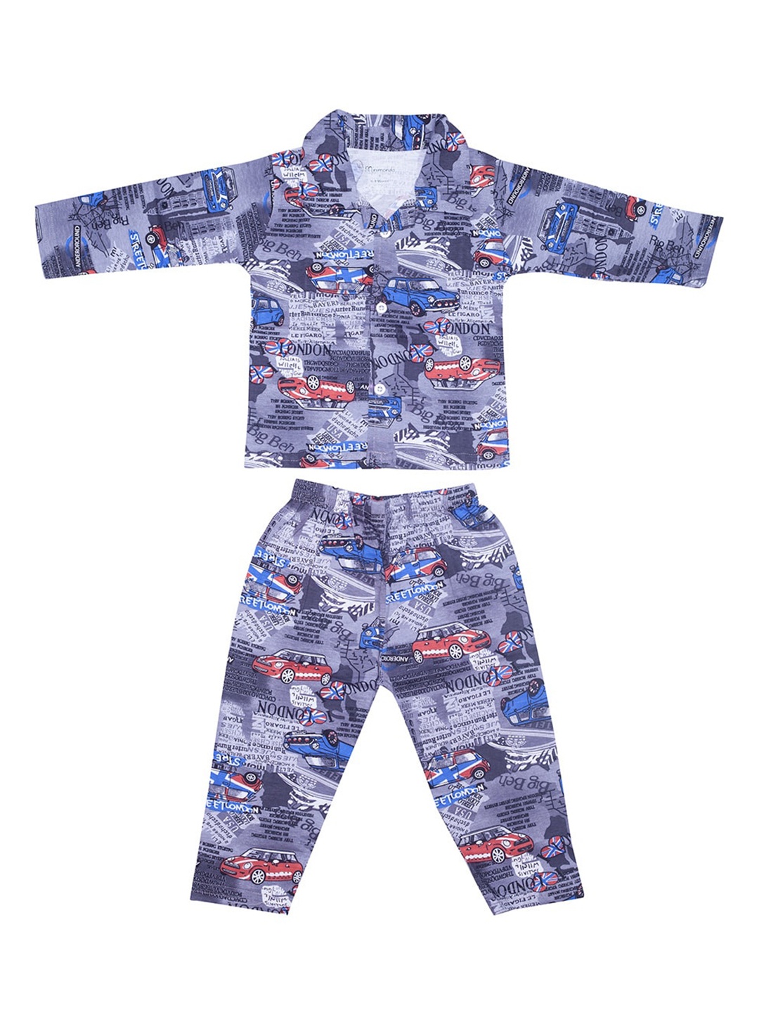 

Zoom Minimondo Unisex Kids Blue & Red Printed Night suit