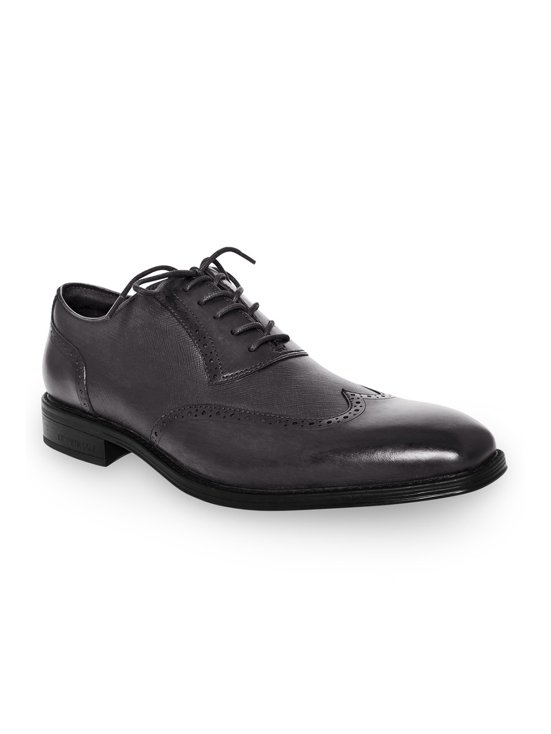 

Kenneth Cole Men Charcoal Grey Solid Leather Formal Brogues