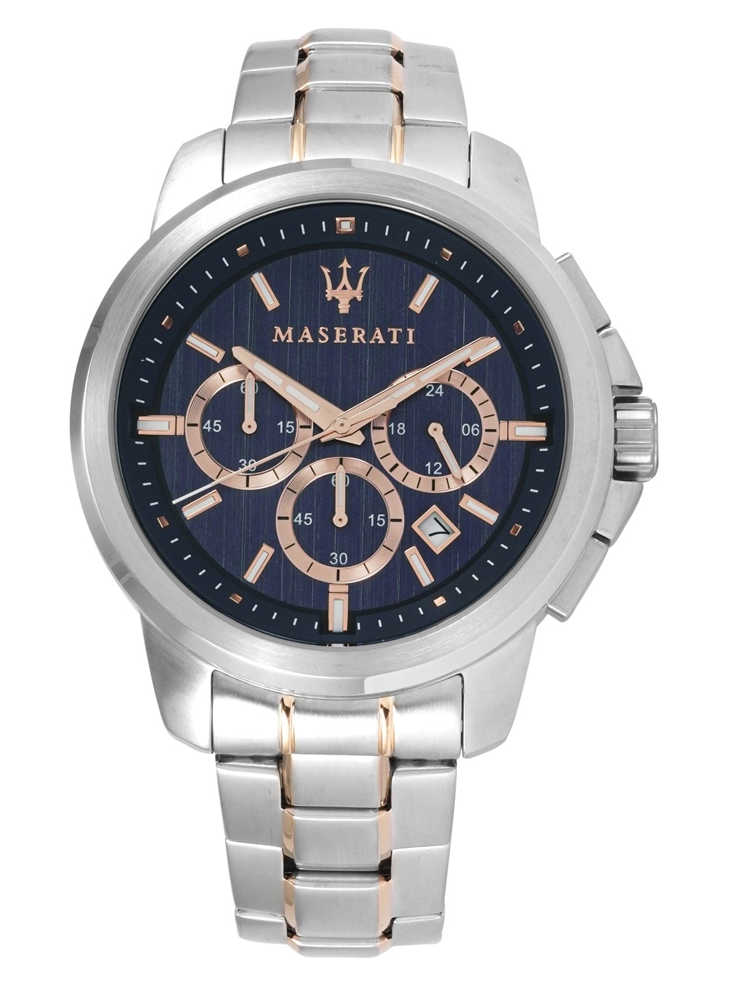 

Maserati Men Silver-Toned & Blue Analogue Watch R8873621008