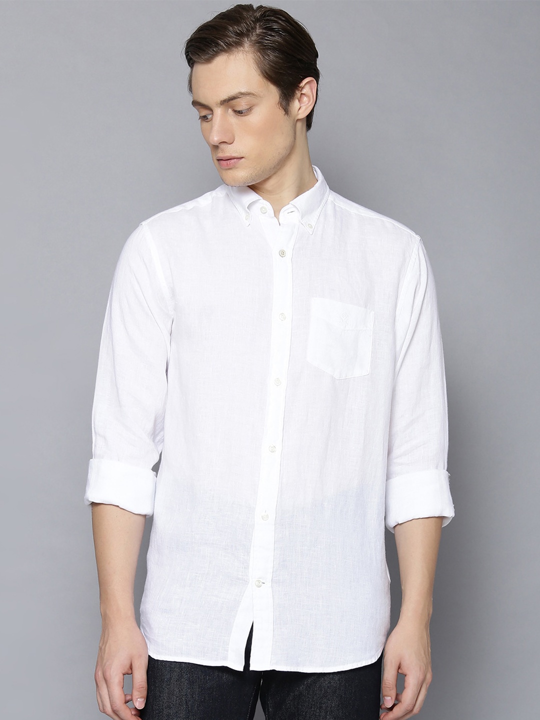 

GANT Men White Regular Fit Solid Casual Linen Shirt