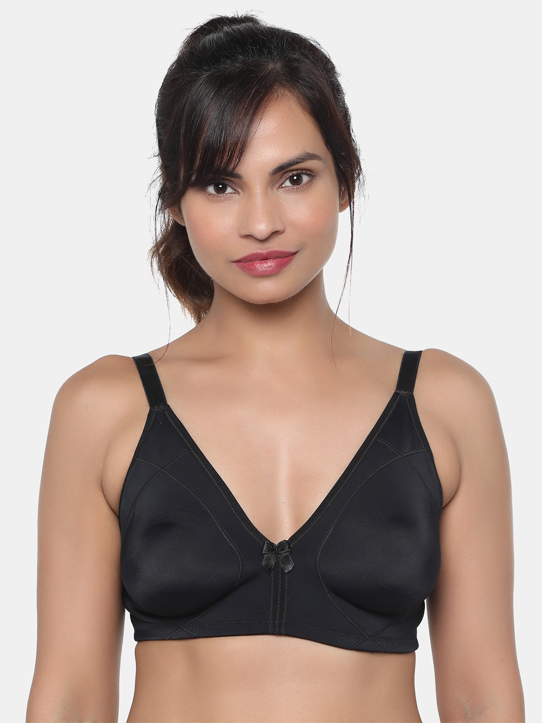 

miorre Black Solid Non-Wired Non Padded T-shirt Bra BR01-093414