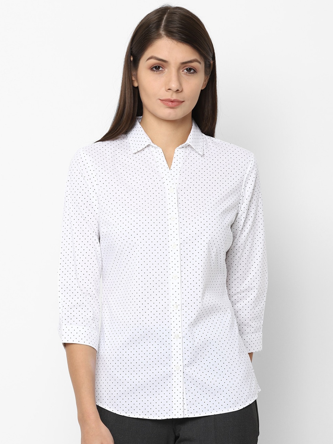 

Allen Solly Woman White Regular Fit Printed Casual Shirt