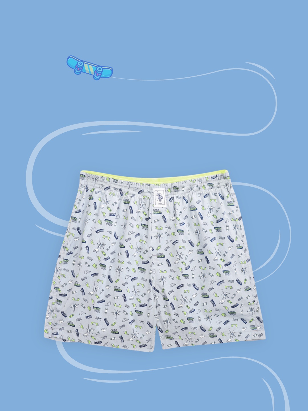 

U.S. Polo Assn. Kids Boys Blue & White Printed Boxers 8905202197690