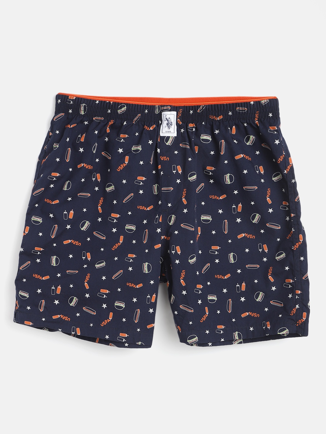 

U.S. Polo Assn. Kids Navy Blue & Orange Conversational Print Cotton Boxers 8905202197744