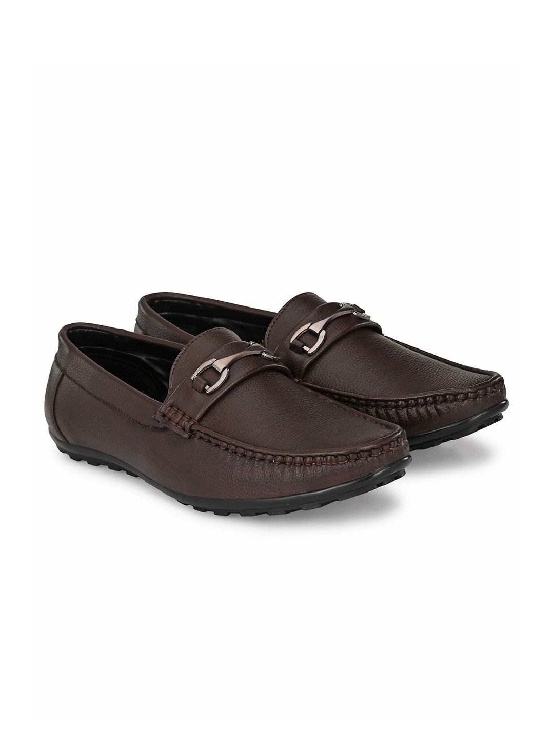

Absolutee Shoes Men Brown Textured Driving Shoes Casual Shoes