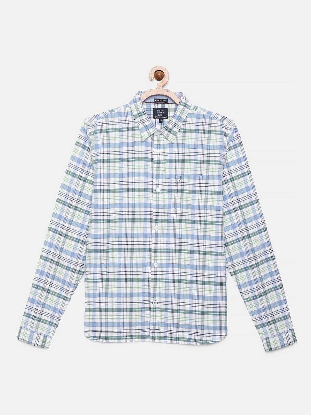 

Indian Terrain Boys White Checked Pure Cotton Casual Shirt