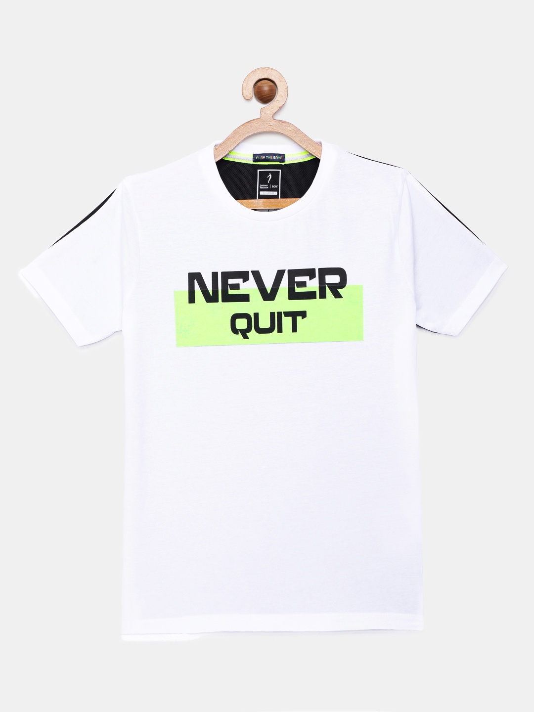 

Indian Terrain Boys White & Black Printed T-shirt