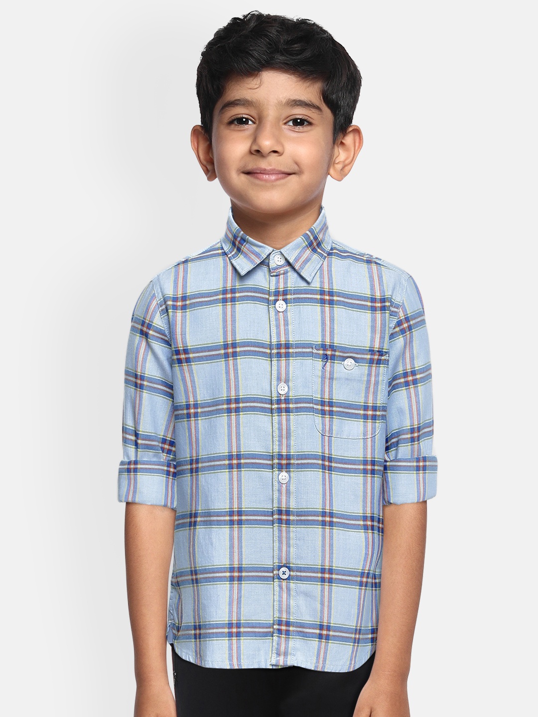 

Indian Terrain Boys Blue Checked Casual Shirt