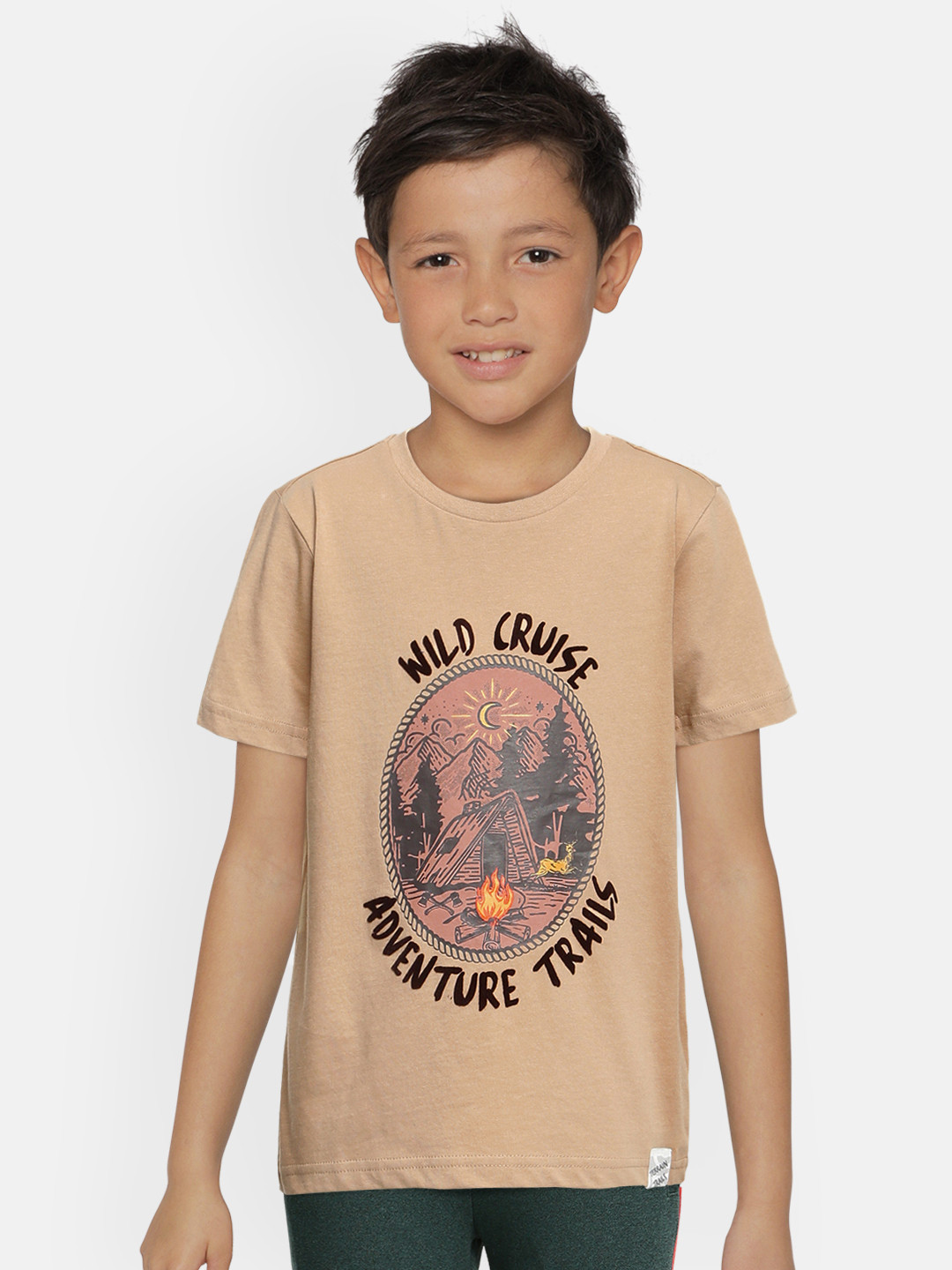 

Indian Terrain Boys Beige Pure Cotton Printed Pure Cotton T-shirt