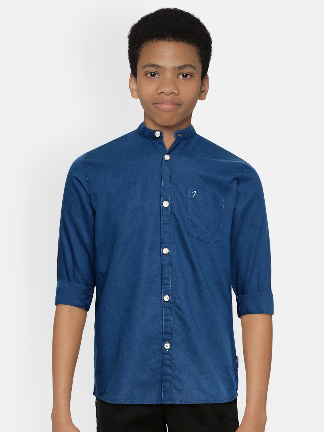 

Indian Terrain Boys Blue Regular Fit Cotton Linen Casual Shirt