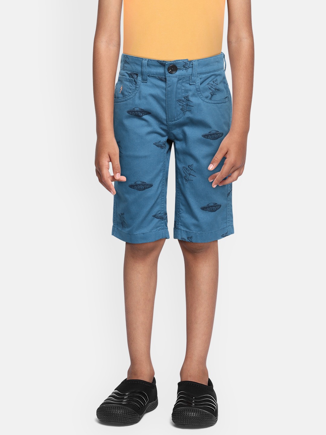 

Indian Terrain Boys Blue Conversational Printed Pure Cotton Regular Shorts