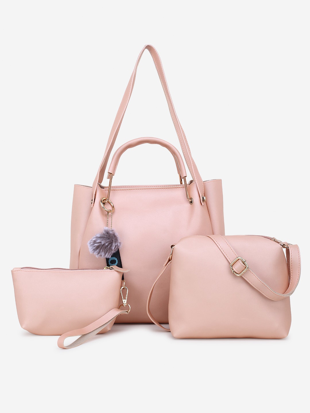 

Stropcarry Women Set of 3 Pink Solid Bags