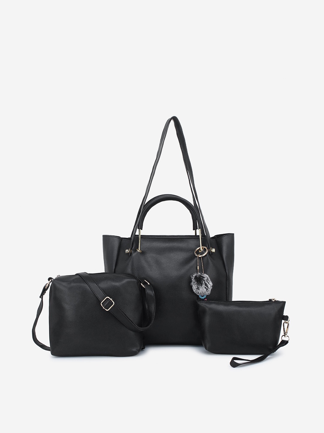 

Stropcarry Black Solid Shoulder Bag