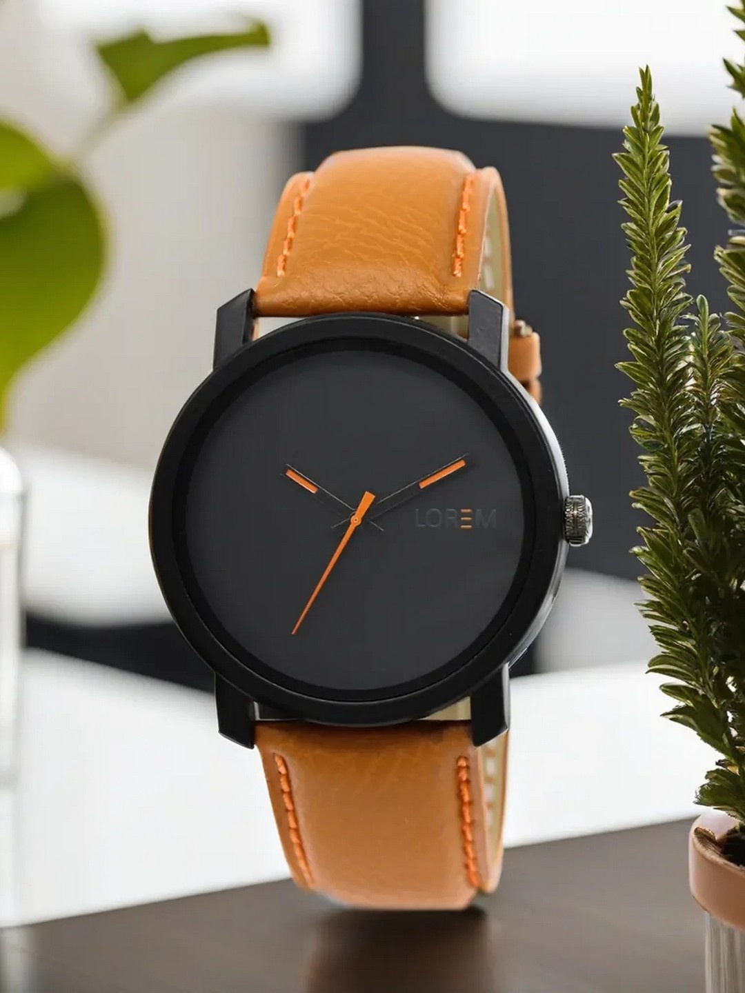 

LOREM Men Orange Analogue Watch LR20