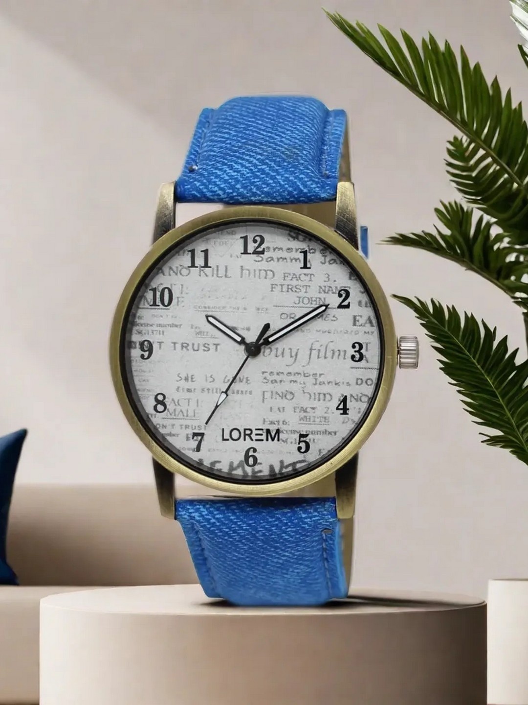 

LOREM Men White & Blue Analogue Watch LR28