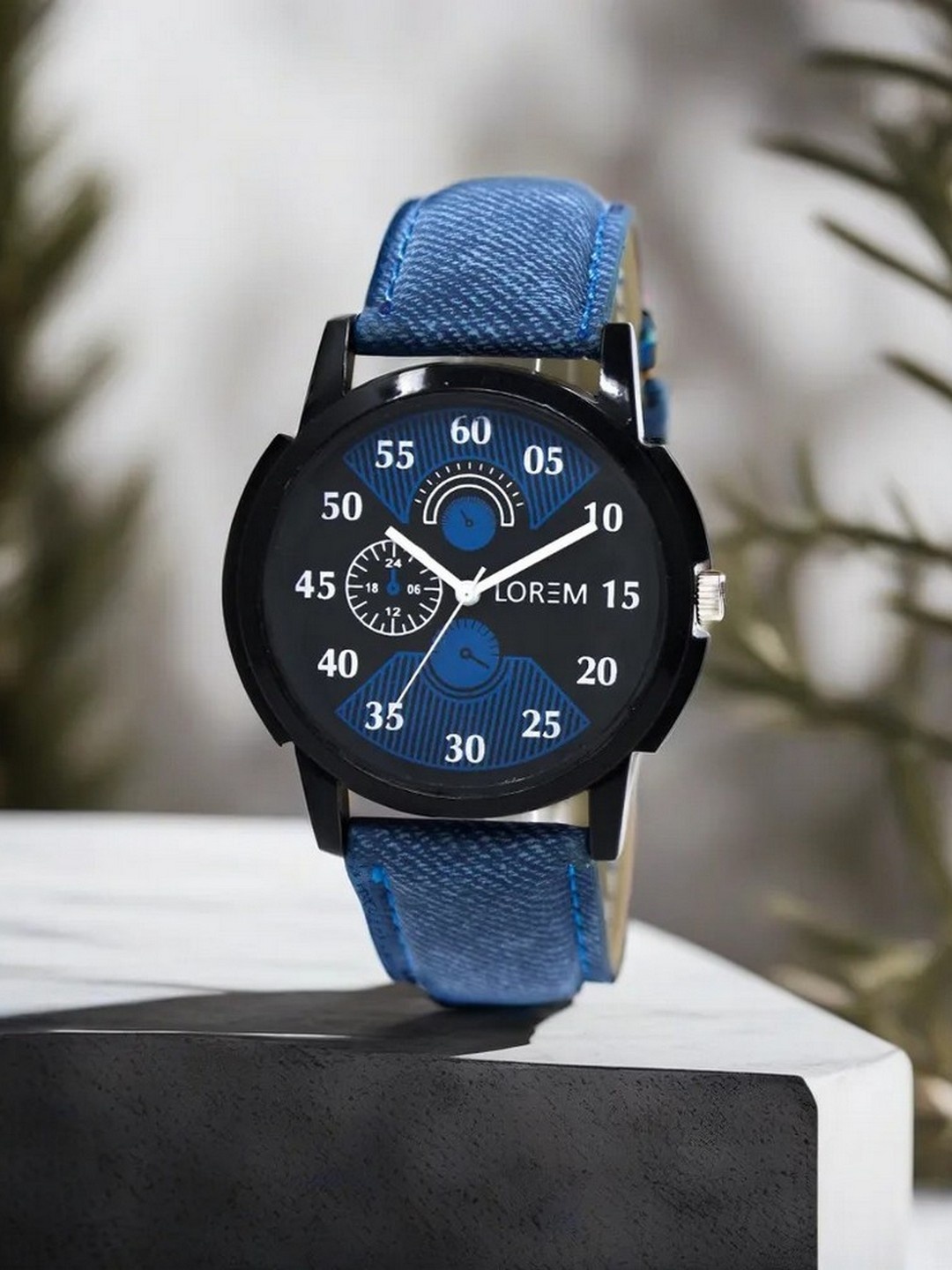 

LOREM Men Blue Analogue Watch LR02