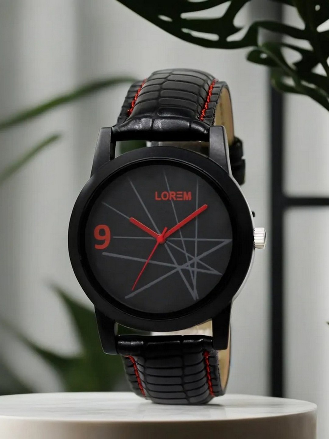 

LOREM Men Black Analogue Watch