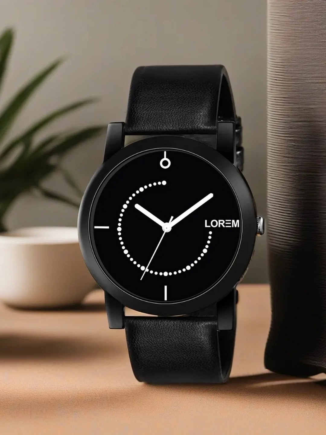 

LOREM Men Black Analogue Watch