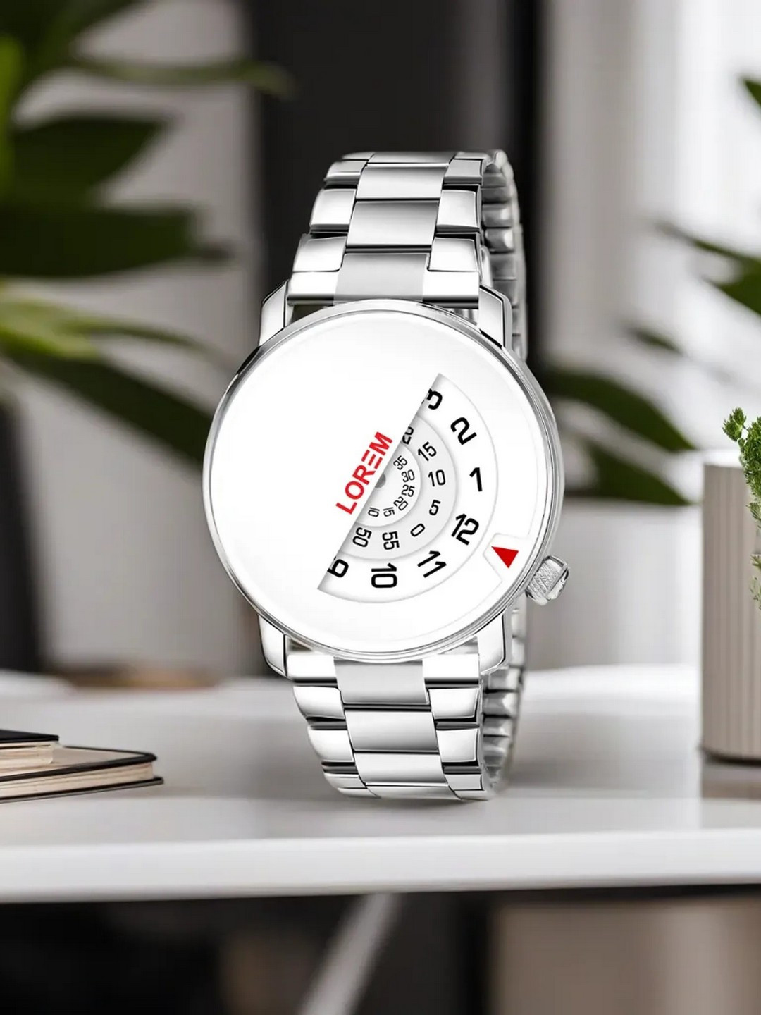 

LOREM Men Silver-Toned Analogue Watch LR106