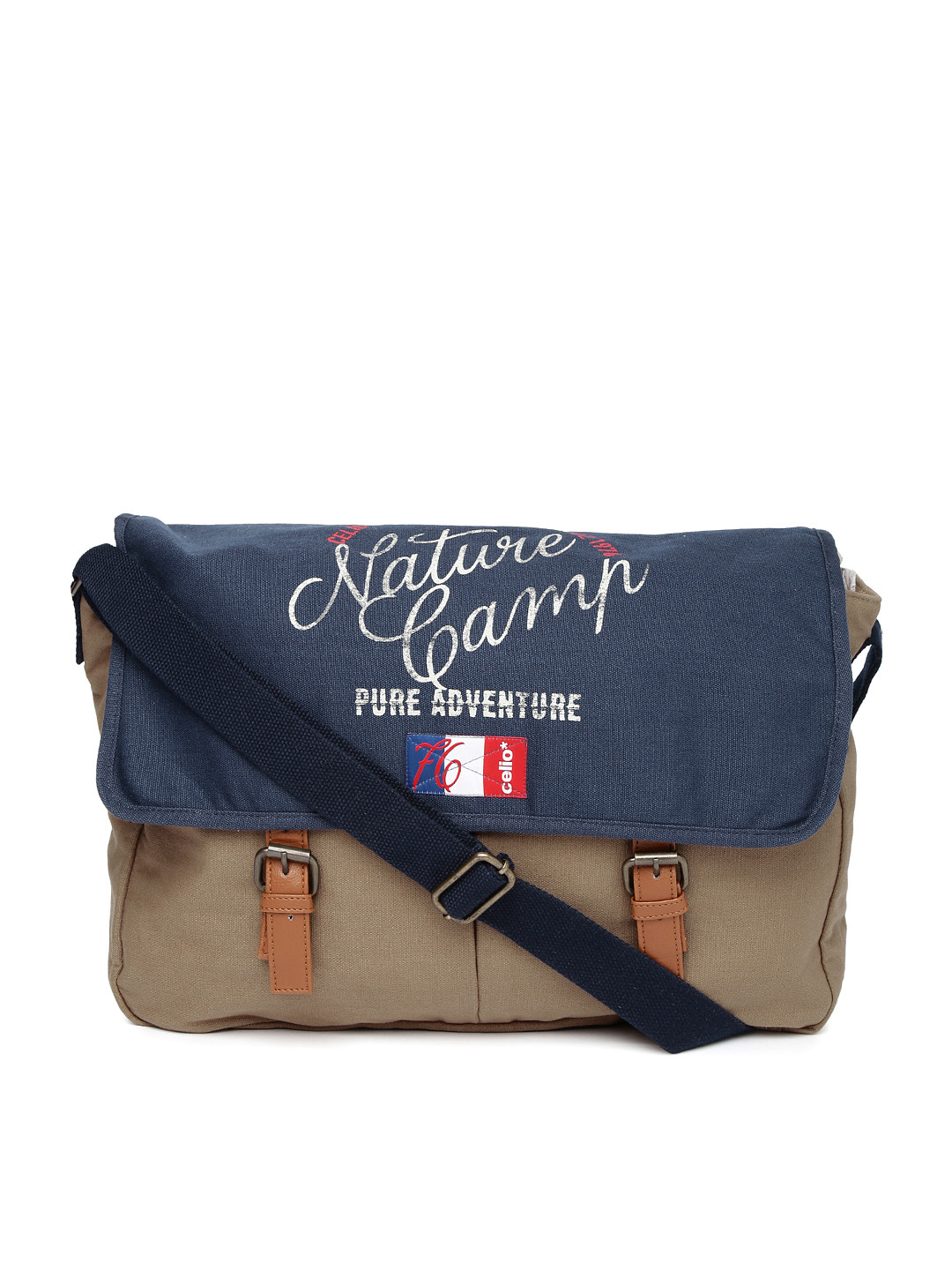 

Celio Men Khaki & Navy Messenger Bag