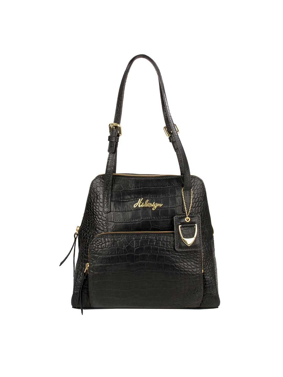 

Hidesign Black Textured Shoulder Bag
