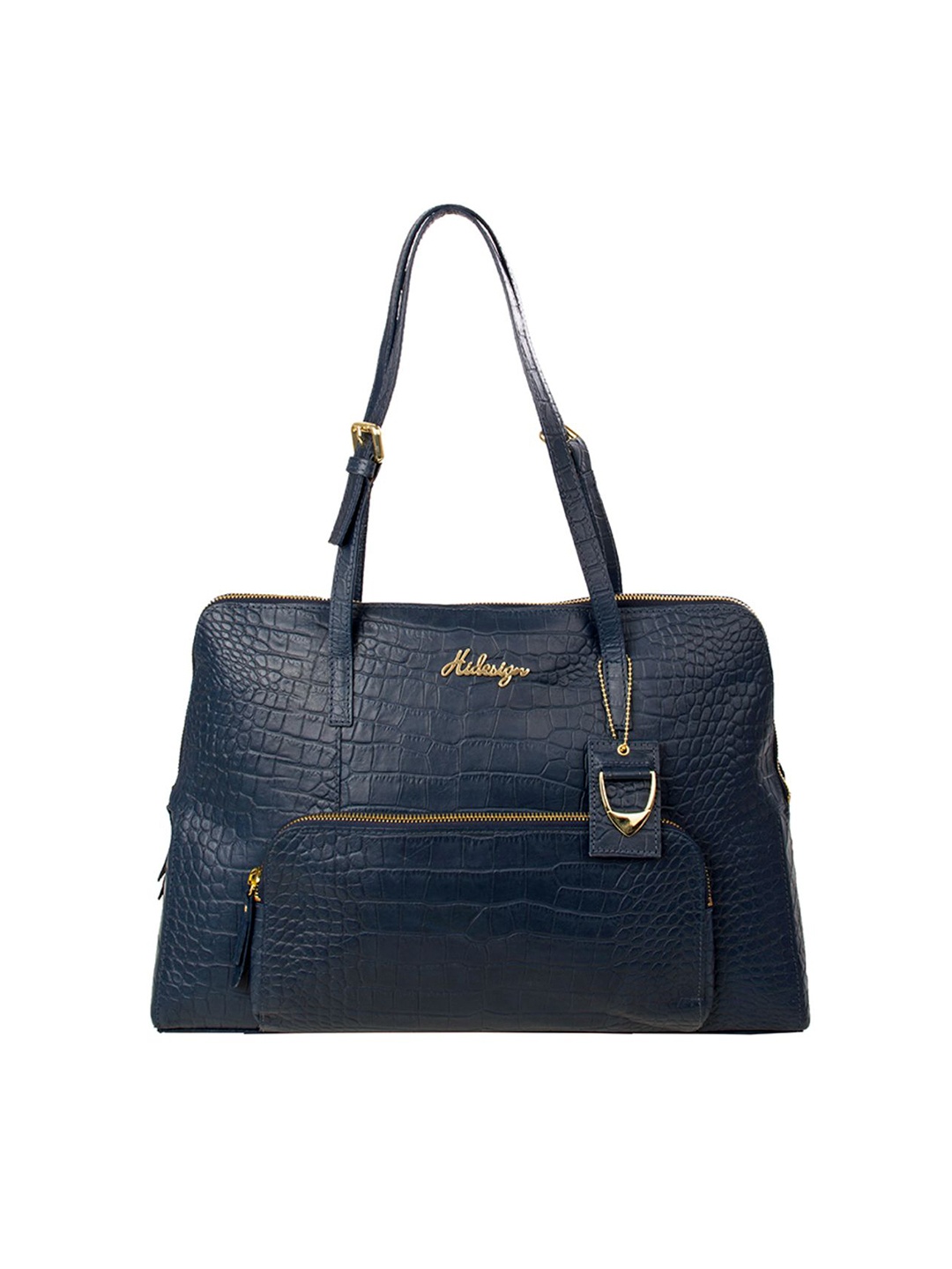 

Hidesign Blue Self Design Handheld Bag