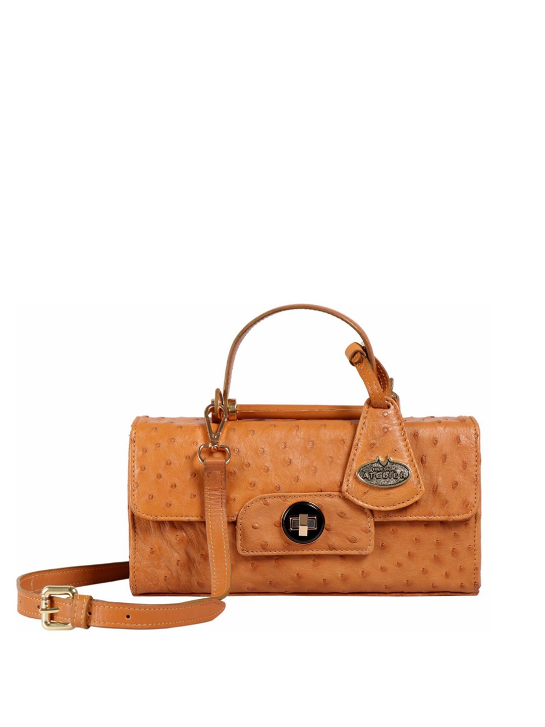 

Hidesign Tan Textured Sling Leather Bag
