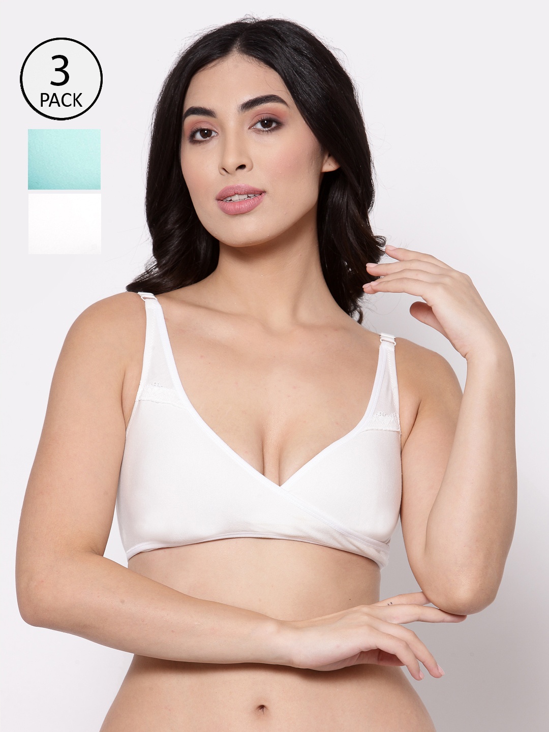 

Inner Sense Pack Of 3 Solid Non-Wired Non Padded Maternity Bra IMB007E_7E_7C, White