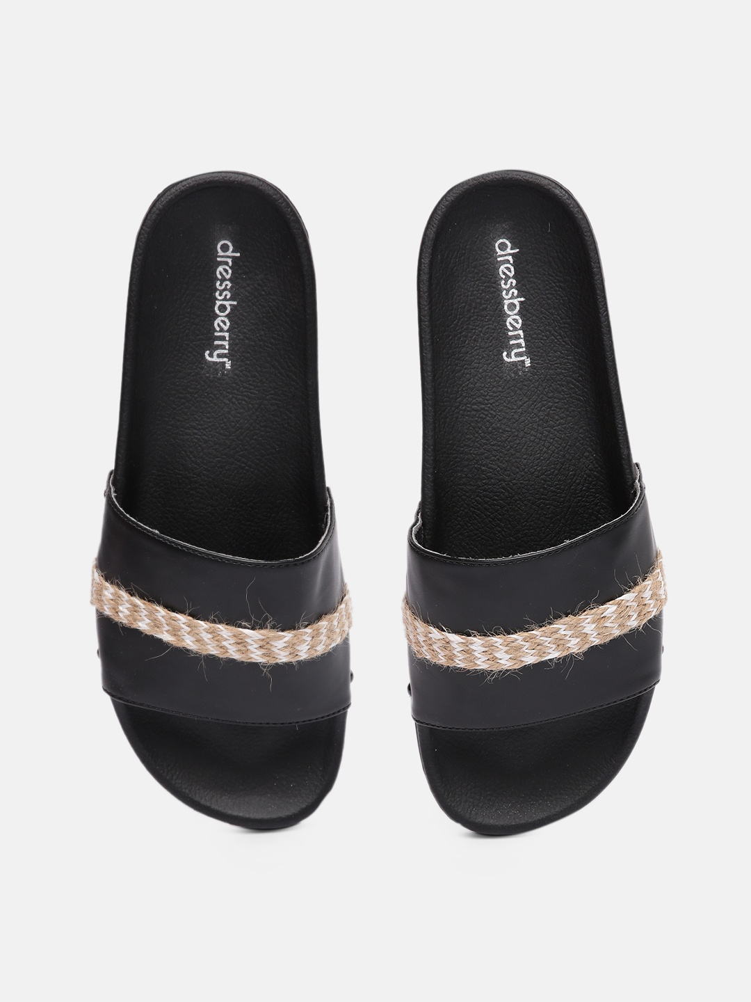 

DressBerry Women Black Solid Sliders