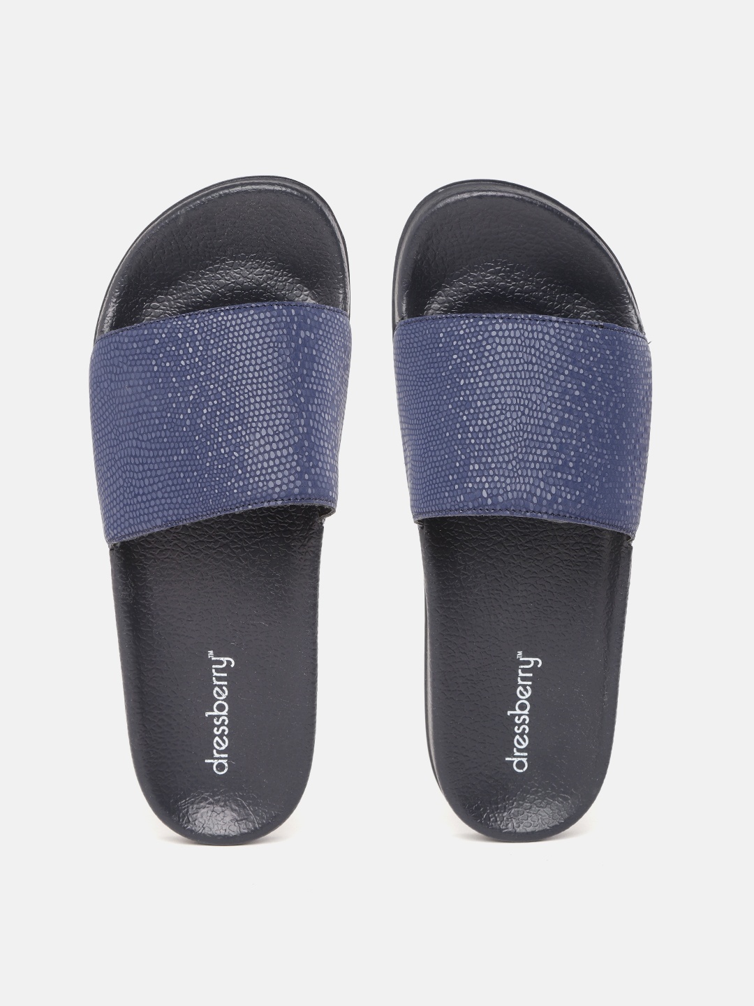 

DressBerry Women Blue Rubber Sliders
