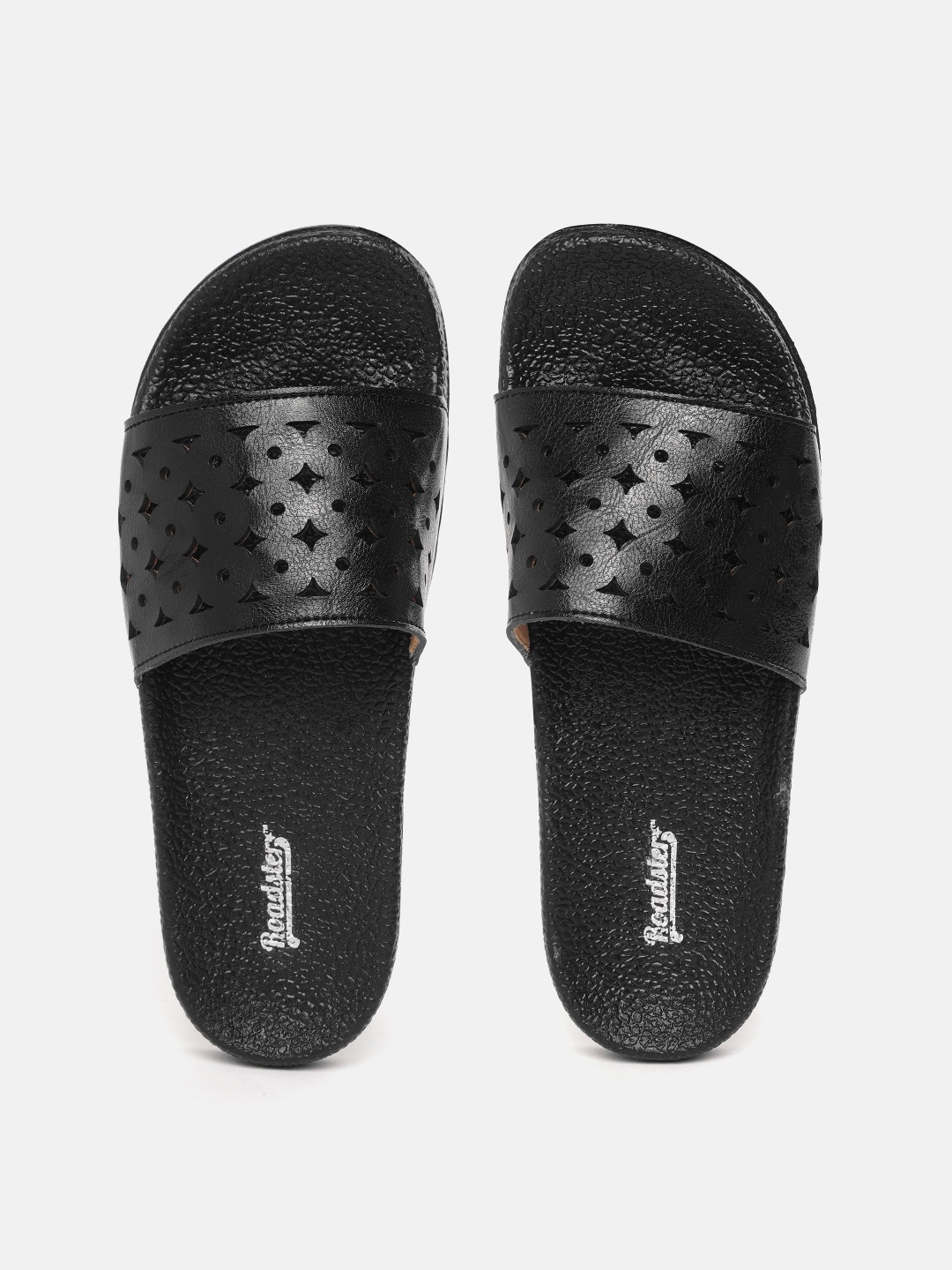 

Roadster Women Black Laser Cuts Sliders