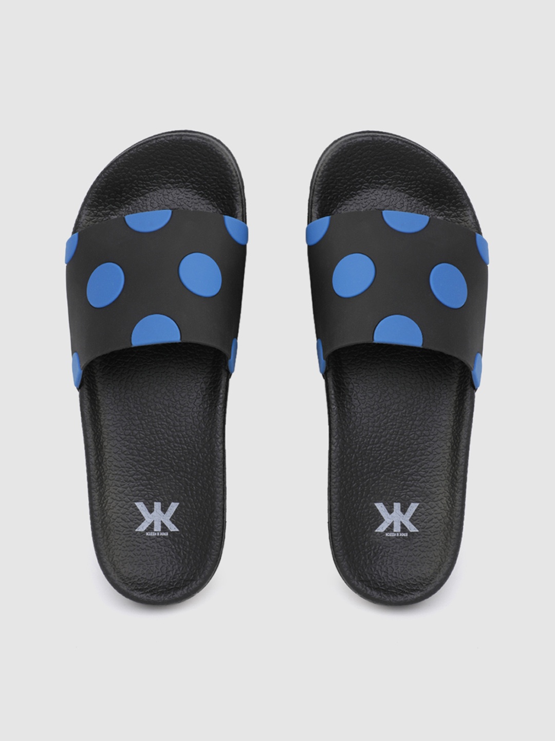 

Kook N Keech Women Black & Blue Printed Sliders