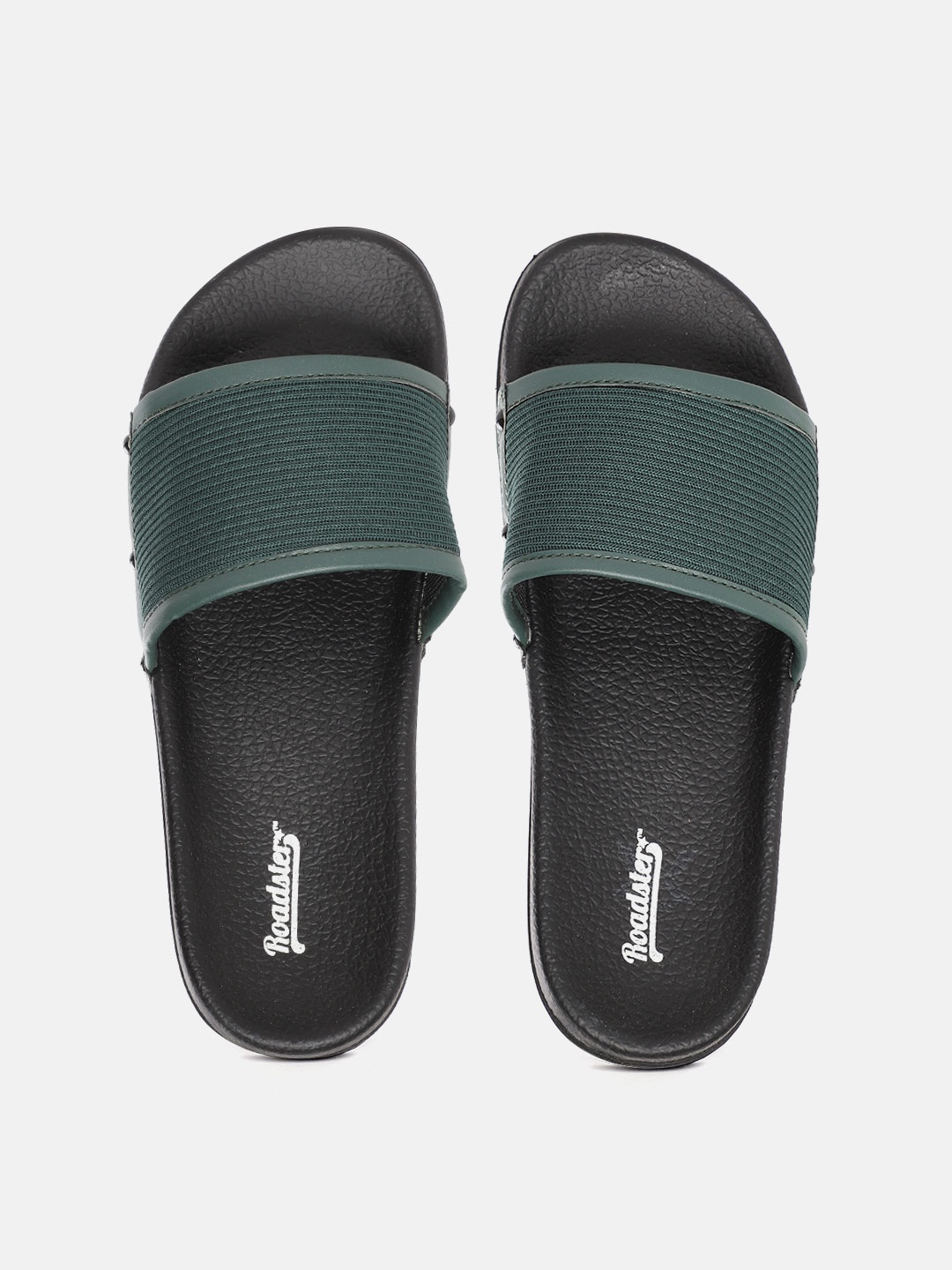 

Roadster Women Green & Black Self-Design Sliders
