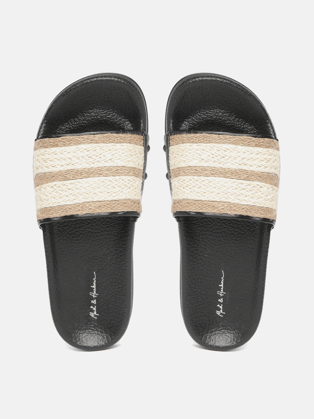 

Mast & Harbour Women Beige Jute Weave Design Open Toe Flats