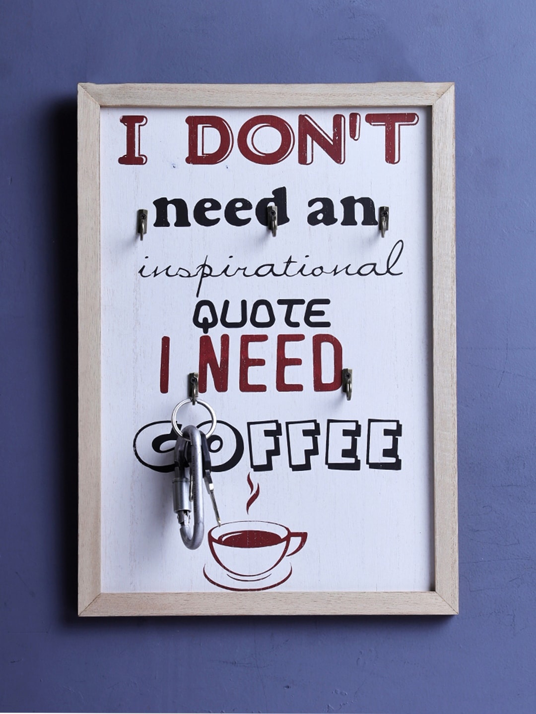 

A Vintage Affair- Home Decor White & Black Need Coffee Print Key Holder Frame