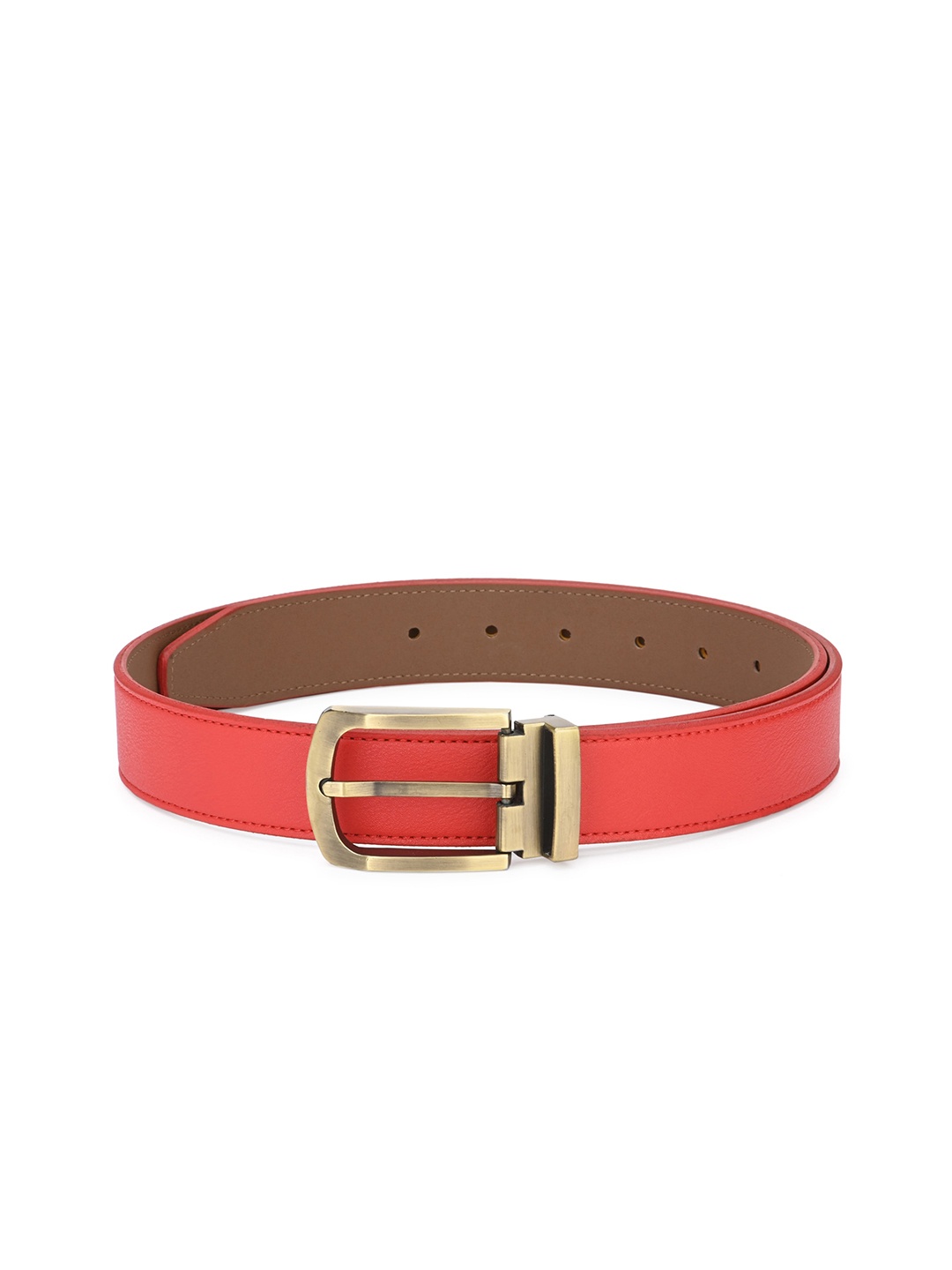 

Calvadoss Women Coral Red & Gold-Toned Solid Belt