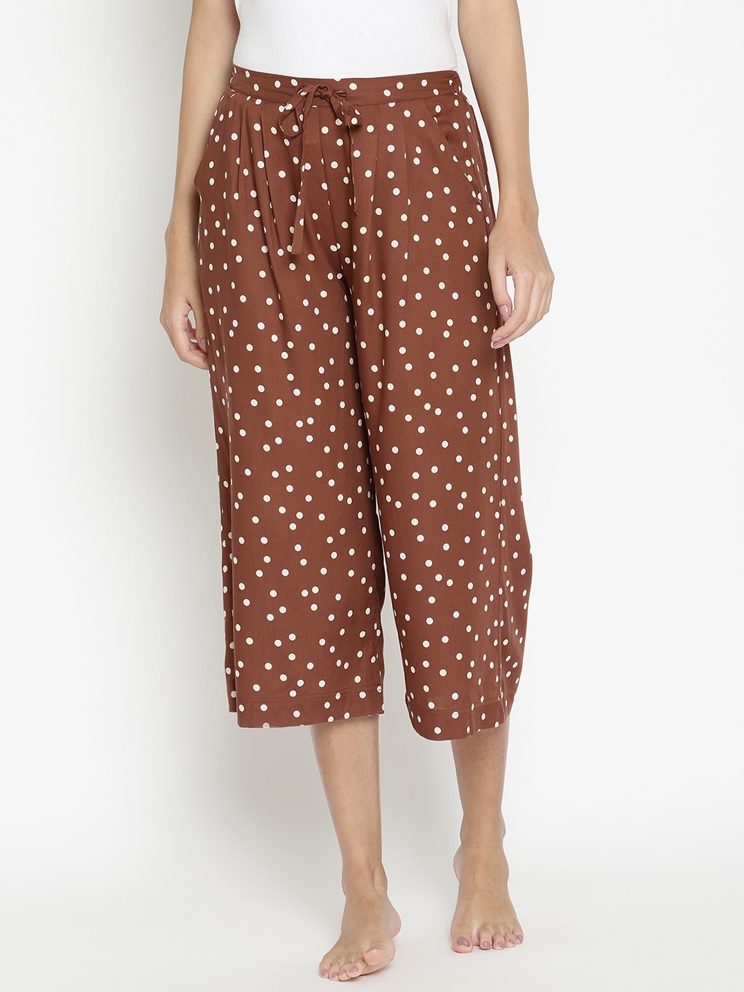 

COASTLAND Women Brown & Off-White Printed Lounge Pants
