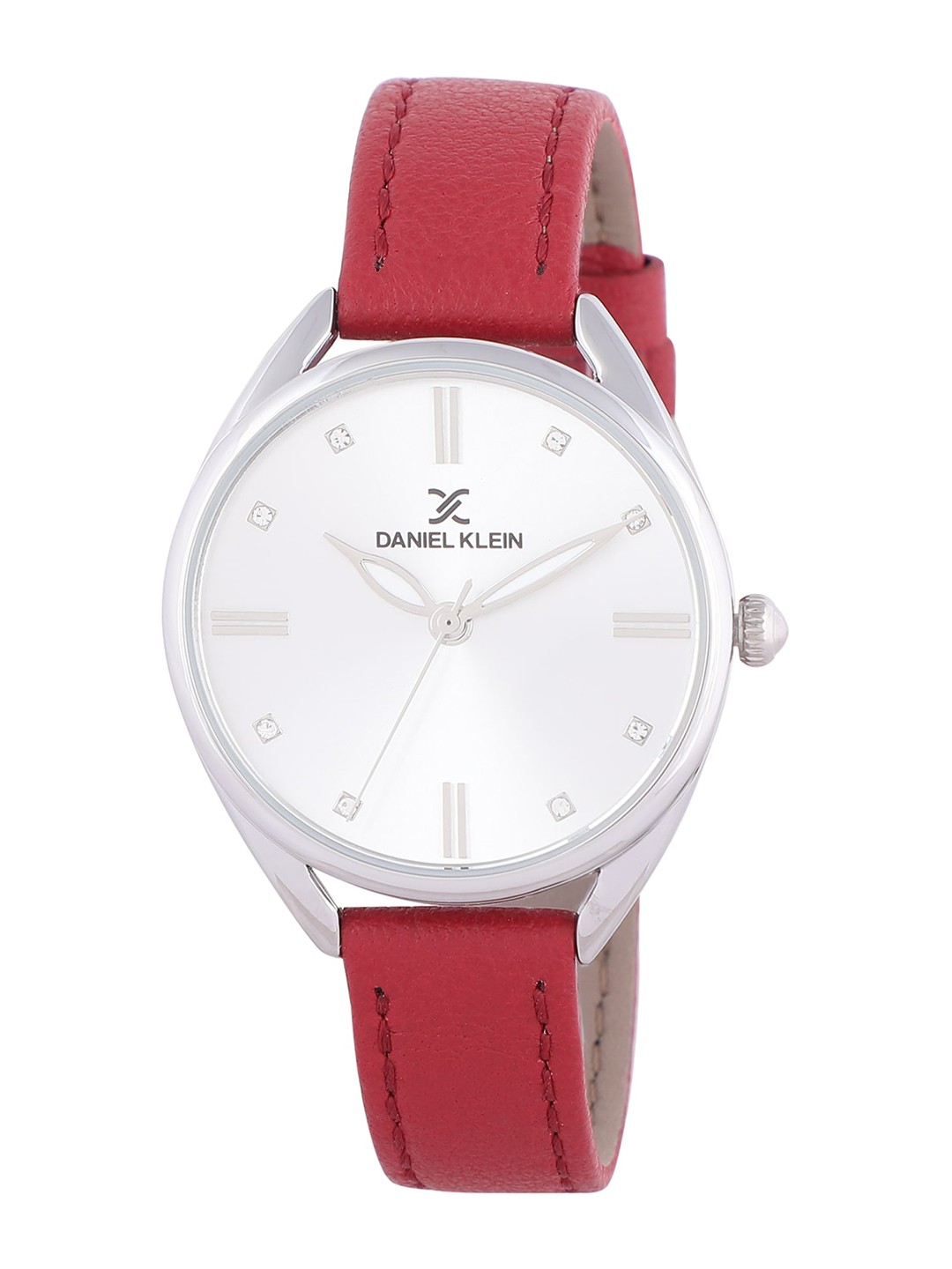 

Daniel Klein Women Silver-Toned & Red Analogue Watch DK.1.12371-5