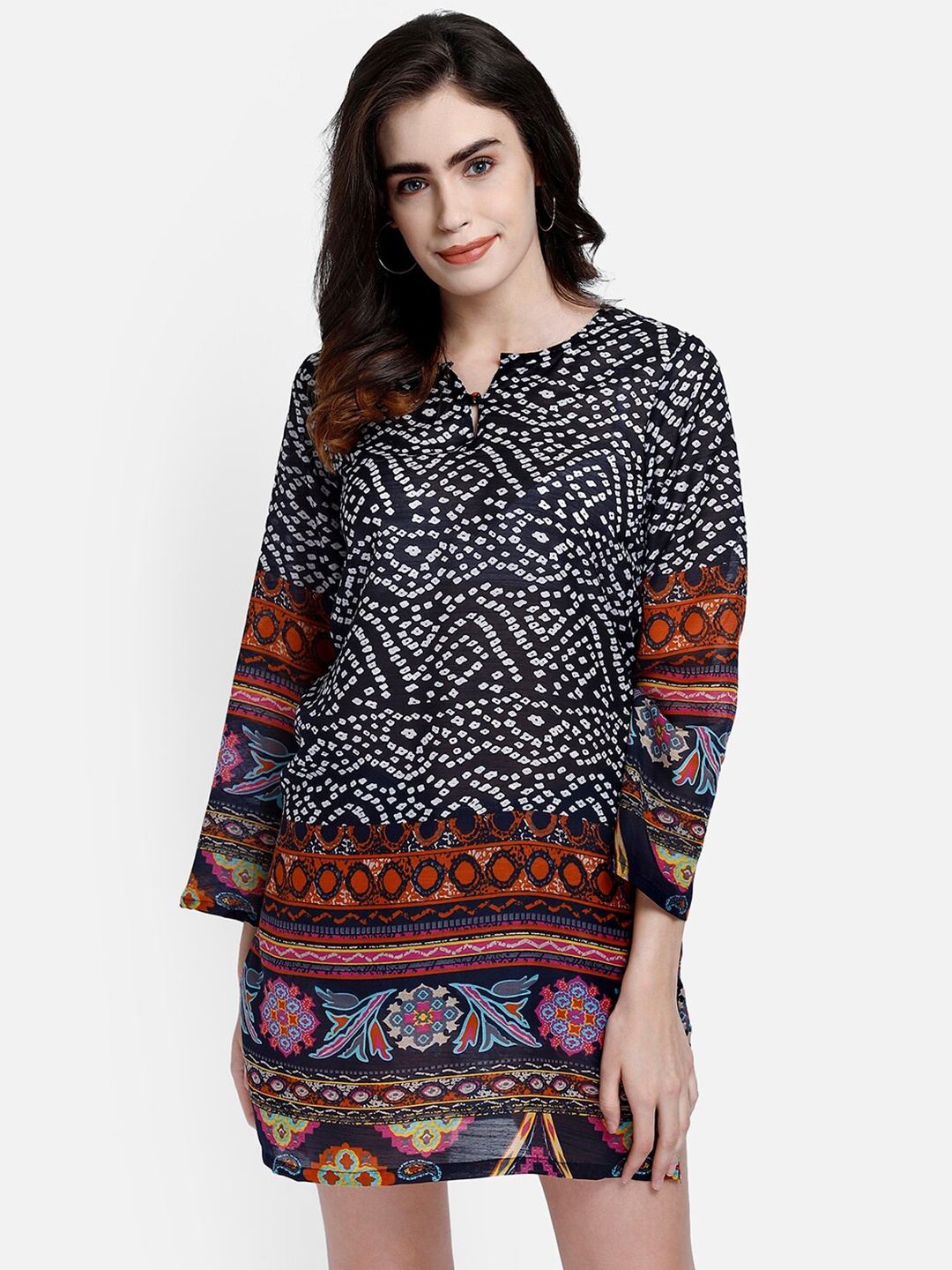 

Aditi Wasan Women's Black & White Printed Tunic
