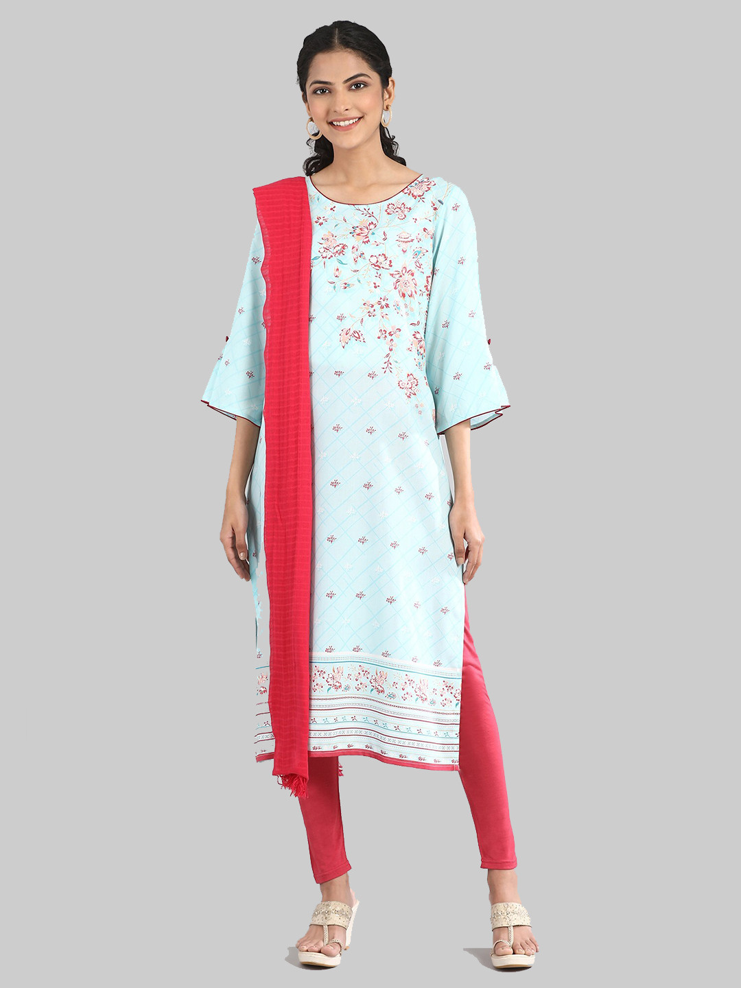

AURELIA Red Printed Dupatta