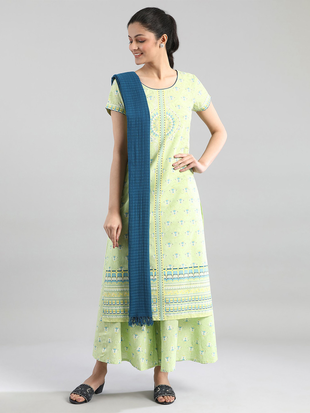 

AURELIA Women Blue Sapphire Checked Dupatta