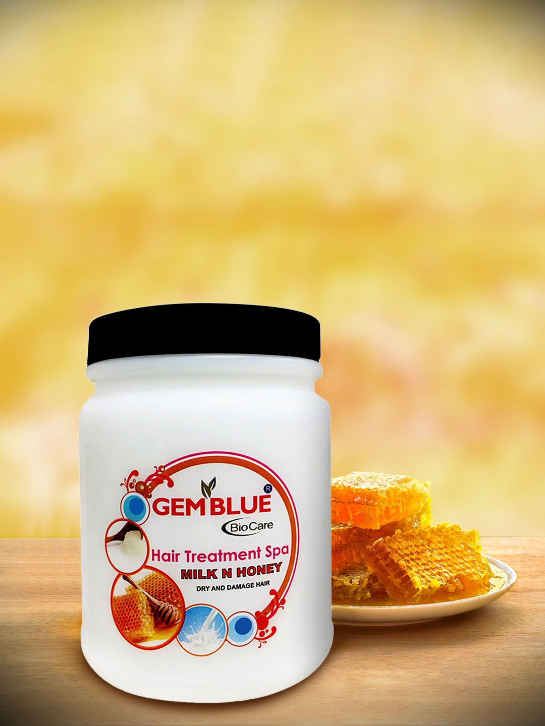 

GEMBLUE BioCare Milk & Honey Hair Treatment Spa - 1000 g, White