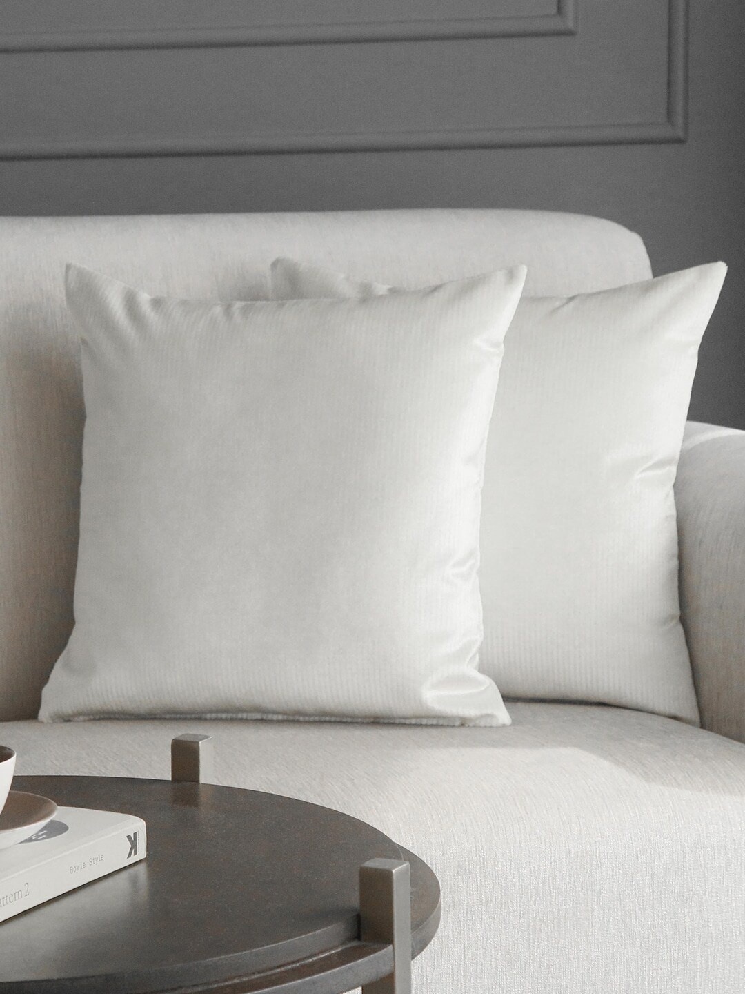 

GM Off-White Set of 2 Striped Square Cushion Covers