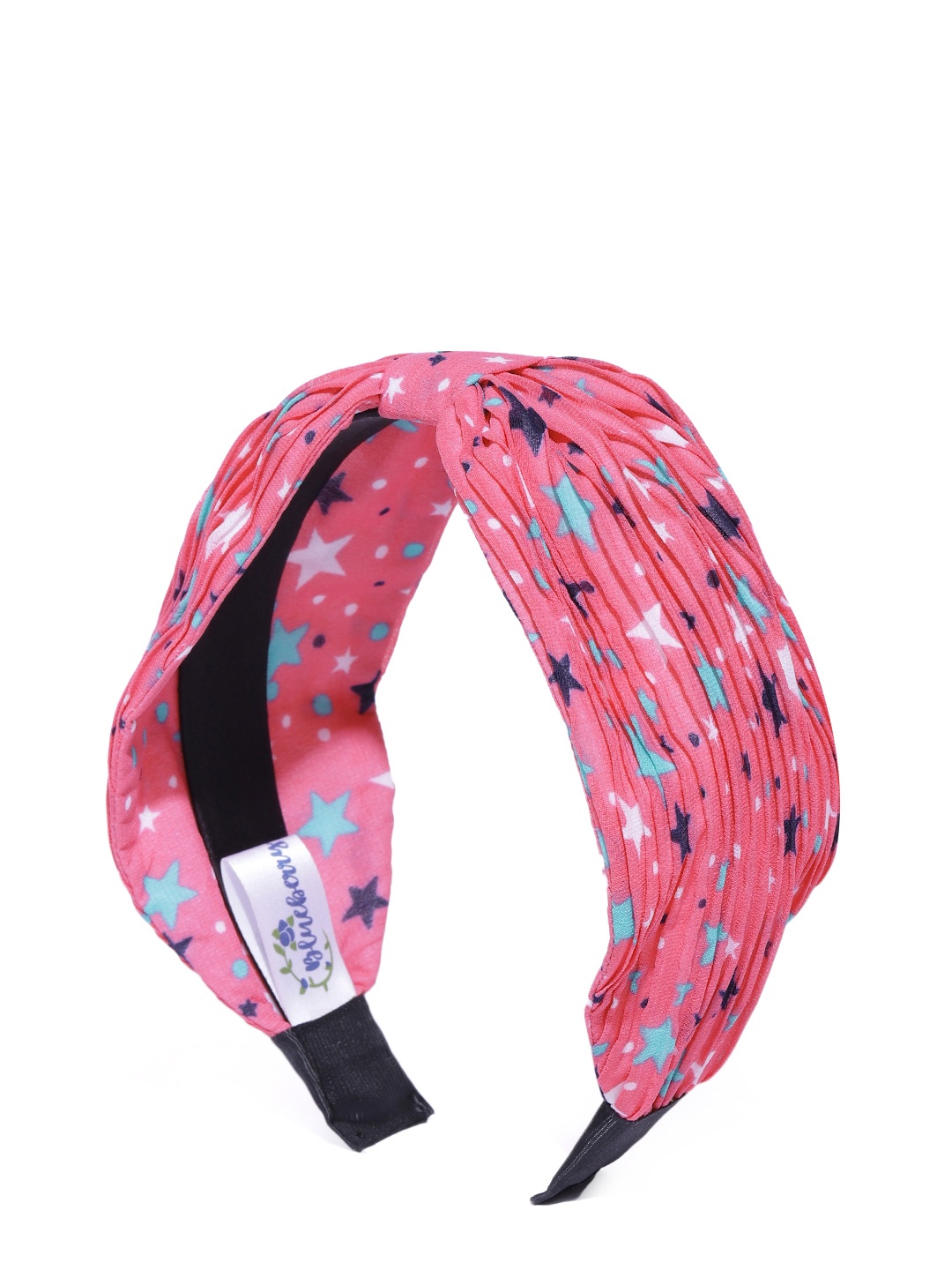 Blueberry Women Pink & Blue Star Print Hairband with Knot Detail