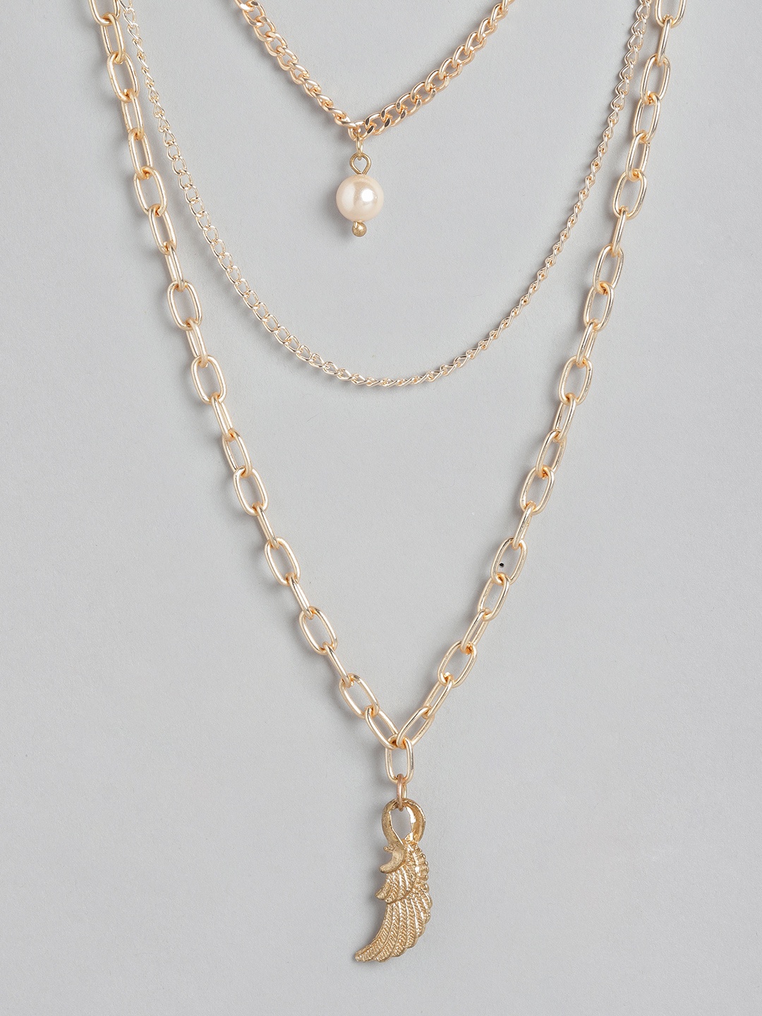 

Blueberry Offf-White Gold-Plated Beaded Handcrafted Layered Necklace