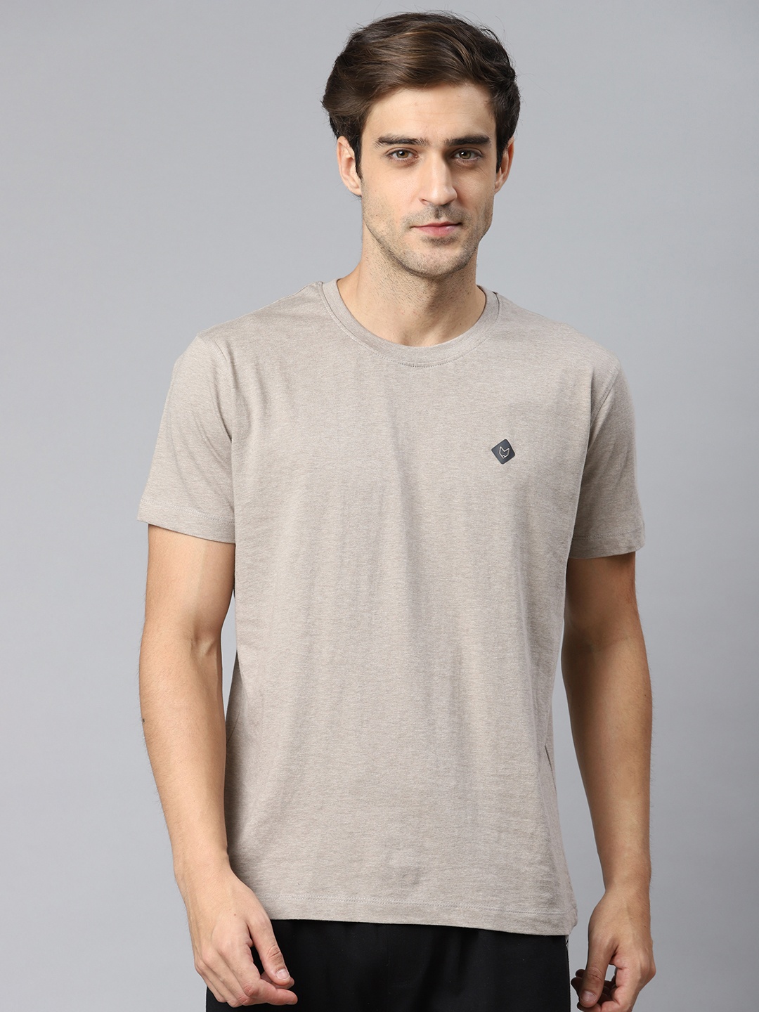 

Almo Wear Men Taupe Solid Organic Cotton T-Shirt