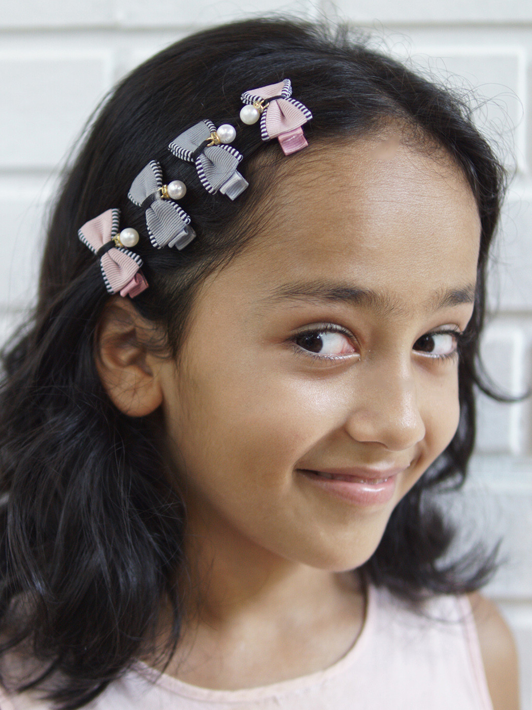 

lil' star Girls Set of 4 Pink & Grey Hair Accessory Set